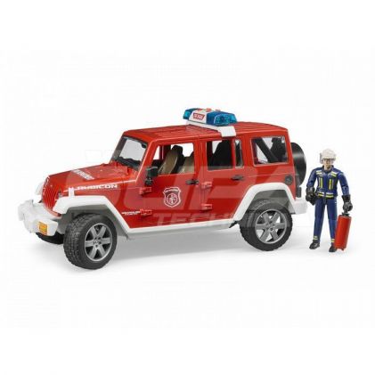 Jeep Wrangler hasičské vozidlo s hasičom