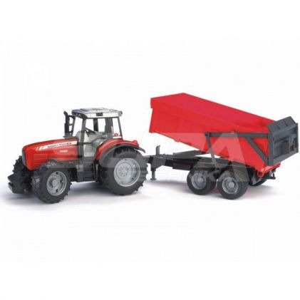 Traktor Massey Ferguson 7480 s prívesom